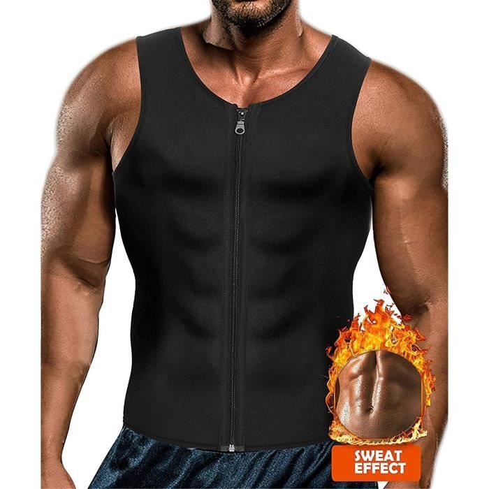 CEINTURE DE FORCE Yokald Gilet de Sudation pour Homme Sauna Neacuteopregravene Deacutebardeur Chemises Shaper du Corps Hauts pou333