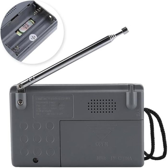 AM FM Compact Transistor Radios Player, Mini Pocket multifonction AM / FM BC-R119 Radio Speaker Receiver Antenne télescopique Mini
