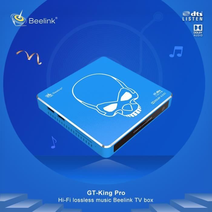 Beelink GT-King Pro TV Box 4GB+64GB Amlogic S922X-H Android 9.0 Hi-Fi Sans Perte Son 4K Dolby Audio Dts Écoute