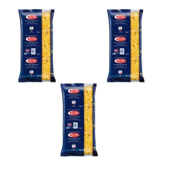 BARILLA Pâtes Penne rigate - Lot de 3 Paquets de 5 kg