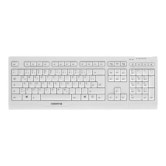 CHERRY B.UNLIMITED 3.0 Ensemble clavier et souris sans fil 2.4 GHz allemand gris pâle
