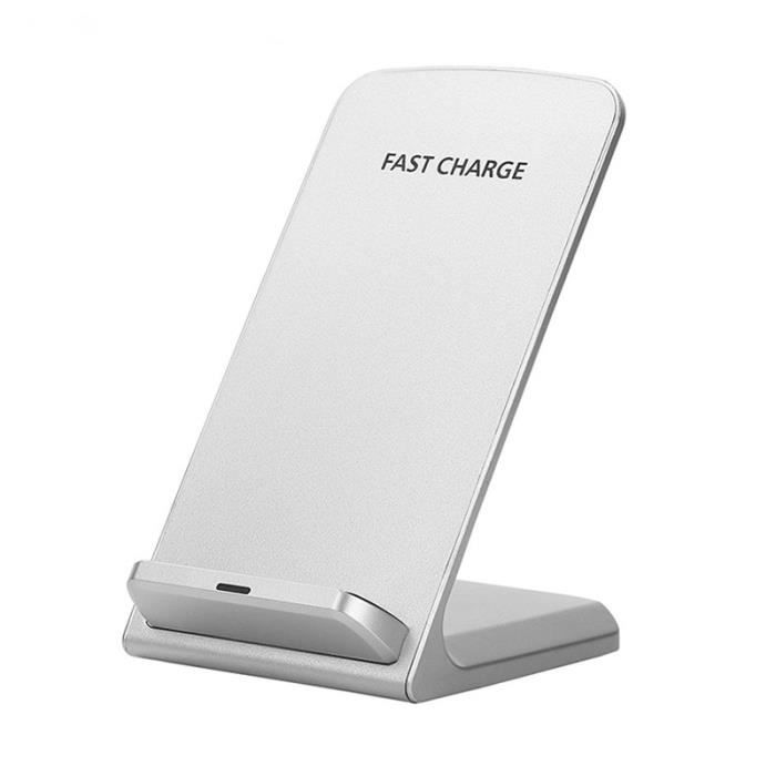 Chargeur Sans Fil Rapide, Qi Chargeur Induction Wireless avec 2 Bobines, pour Galaxy S8/ S8 Plus/S7 Edge/S6 Edge Plus/Note 5 (Blanc)