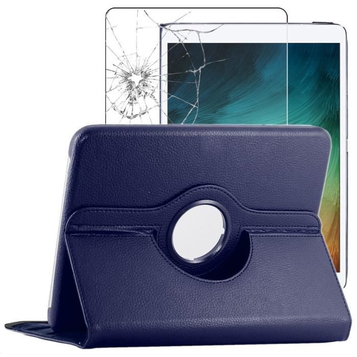 ebestStar ® pour Lenovo Tab P11, P11 Plus - Housse PU Cuir Rotatif 360 + Film protection écran en VERRE Trempé, Bleu Foncé