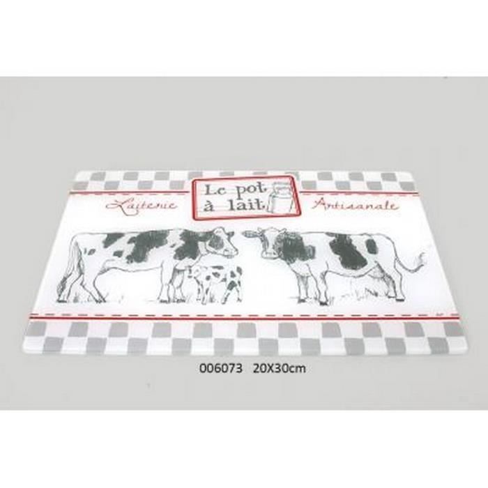Planche à découper verre 20X30 Milk