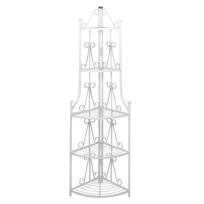 Étagère d’Angle pour Plantes en blanc parfaite pour jardin véranda terrasse en acier durable Haute qualité