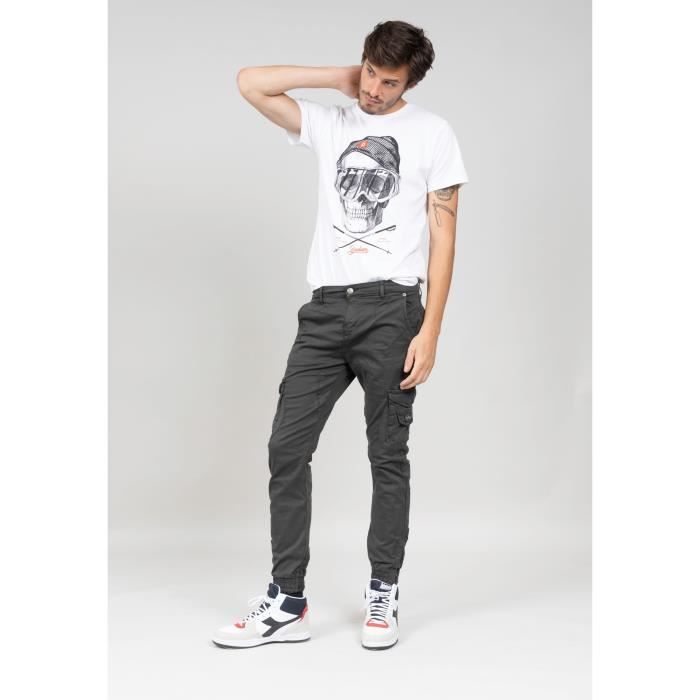 DEELUXE Pantalon cargo à poches GARDEN Charcoal