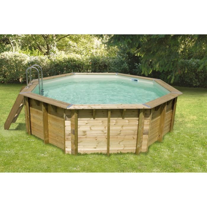 Ubbink Piscine bois Océa 430 H120cm - Liner Gris - Hors sol, semi enterrée ou enterrée - Garantie 15 ans