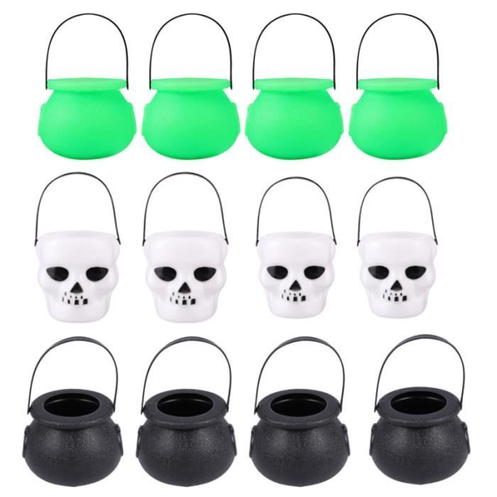12pcs réutilisable léger portable roman pratique seau à bonbons Halloween amis famille enfants JARDINIERE - BAC A FLEUR