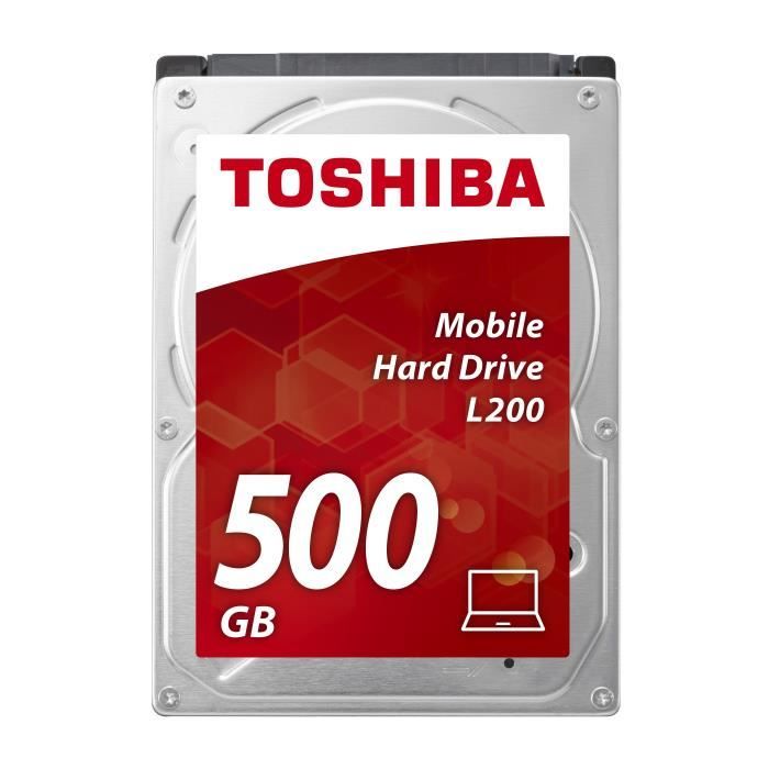 TOSHIBA Disque dur interne L200 - 500 Go - 8 Mo - 2,5'' - 5400 Tours/min