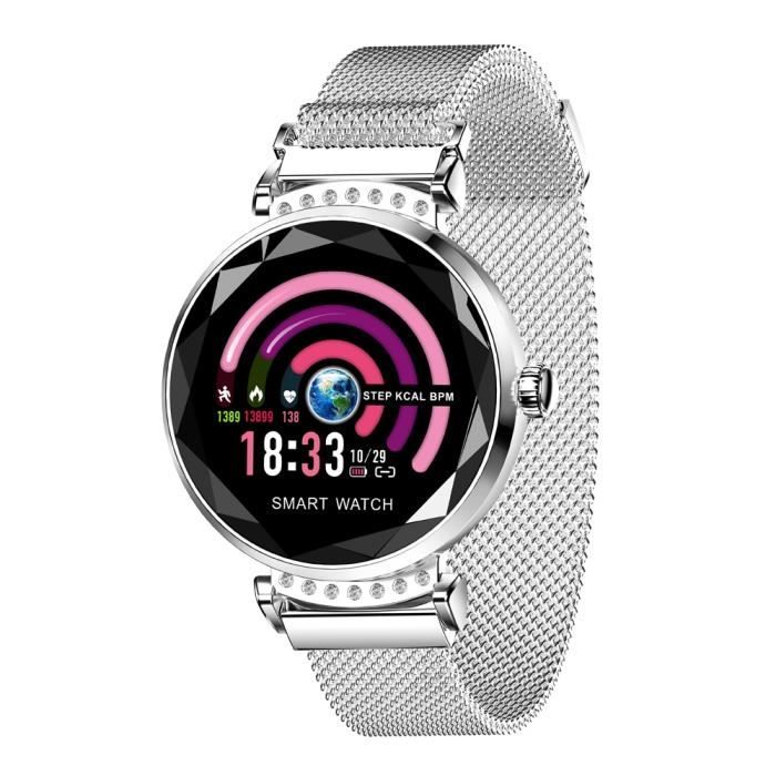Montre Connectée Pour Femmes Bracelet Sport iOS Android 1.04 Pouce Bluetooth 4.0 - YONIS Argent