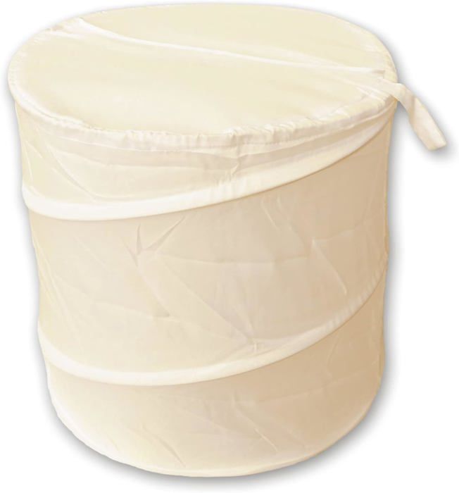 Panier Linge Pliable Panier à Linge Pop-up 77 L + Sac à Linge - Pliable, Transportable, En Nylon Respirant - Beige Panier Pliable économique Espace