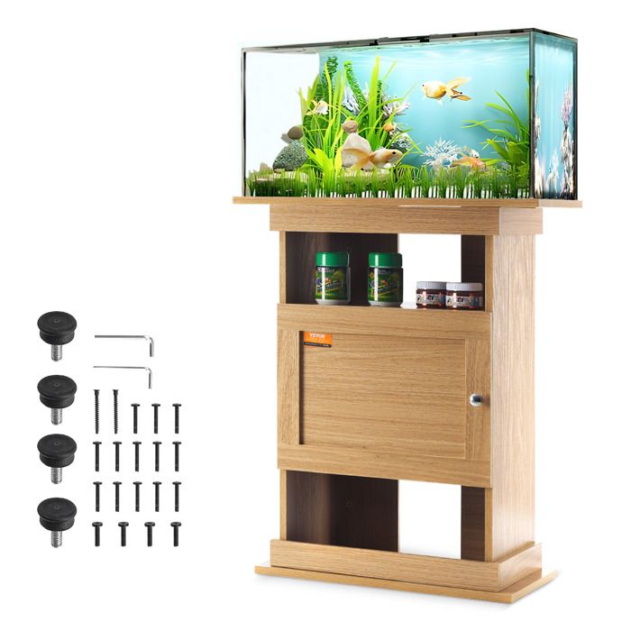 Meilleurs prix pour Support pour Aquarium-VEVOR-Charge 76 kg-64 x 40 x 72cm-MDF-Réservoir de Reptiles-Armoire de Rangement-Kit de Quincaillerie-Maison