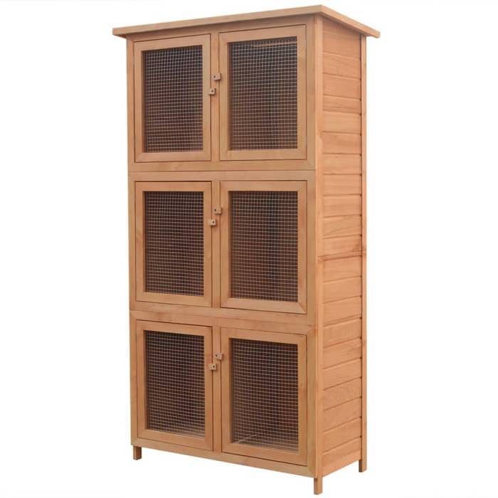 Comparer les prix de Enclos - Cage pour animaux 6 compartiments Bois   SS00225209