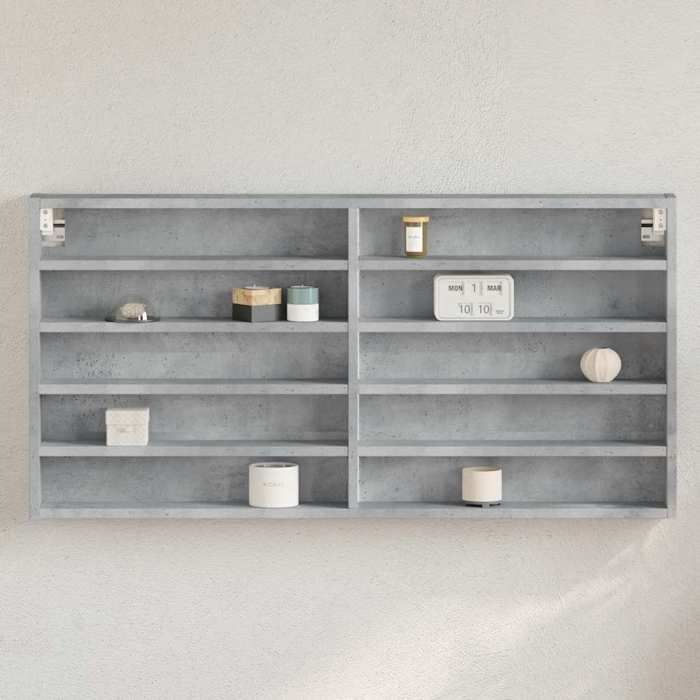 vidaXL Armoire à vitrine gris béton 100x8 5x50 cm bois dingénierie armoire murale armoire de rangement murale armoire 847950