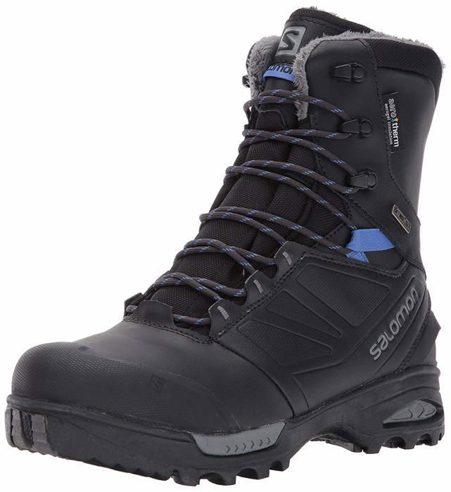 Salomon - L39972200 - Toundra Pro CSWP W Chaussures de Randonnée Hautes Femme Noir (Phantom/Black/Amparo Blue 722) 38 EU