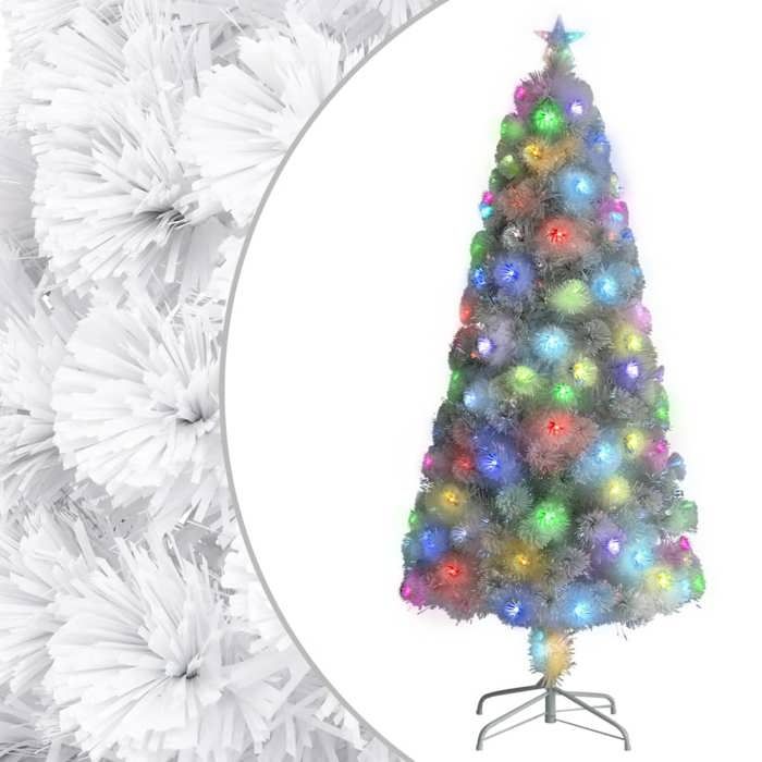Sapin De Noël Artificiel 95 Cm Pré-éclairé - 90 LED, 12 Modes, Branches En PE, Base Stable, Pour Décoration Intérieur