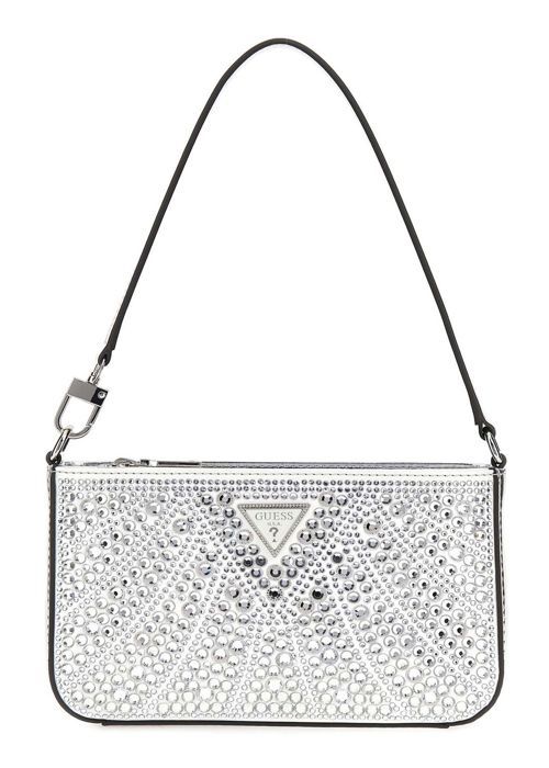 Pull GUESS Asymétrique Une épaule - Taille M Blanc Argenté - Très Bon état