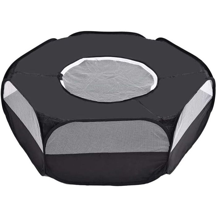 Comparer les prix de Parc pour Petit Animal avec Housse Cage Pliable et Portable pour Lapin écureuil Chaton Chiot Chinchilla et hérisson Noir