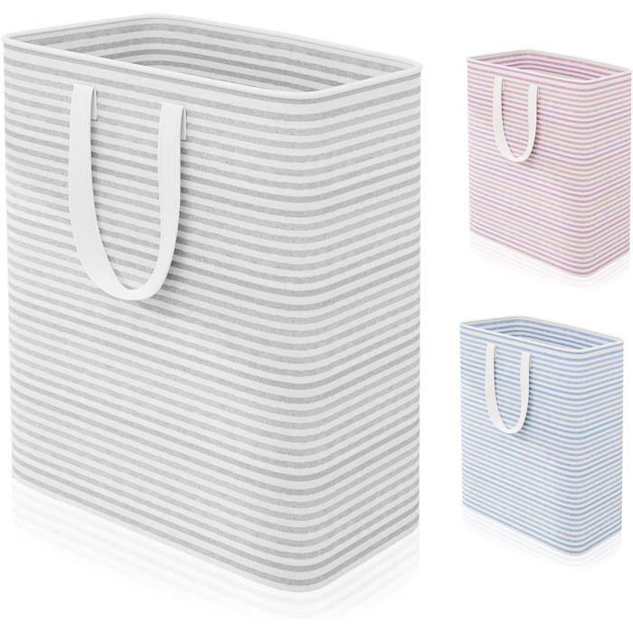 Paniers à linge Pliable Grand Panier de Rangement Coton et Lin Matériau