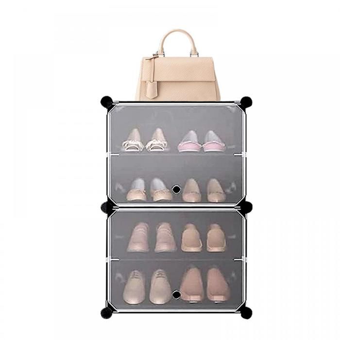 SUPFINE Meuble à Chaussures Empilables - 42*32*64cm - Organisateur de Rangement pour Chaussures - Boîtes À Chaussures 4 niveaux