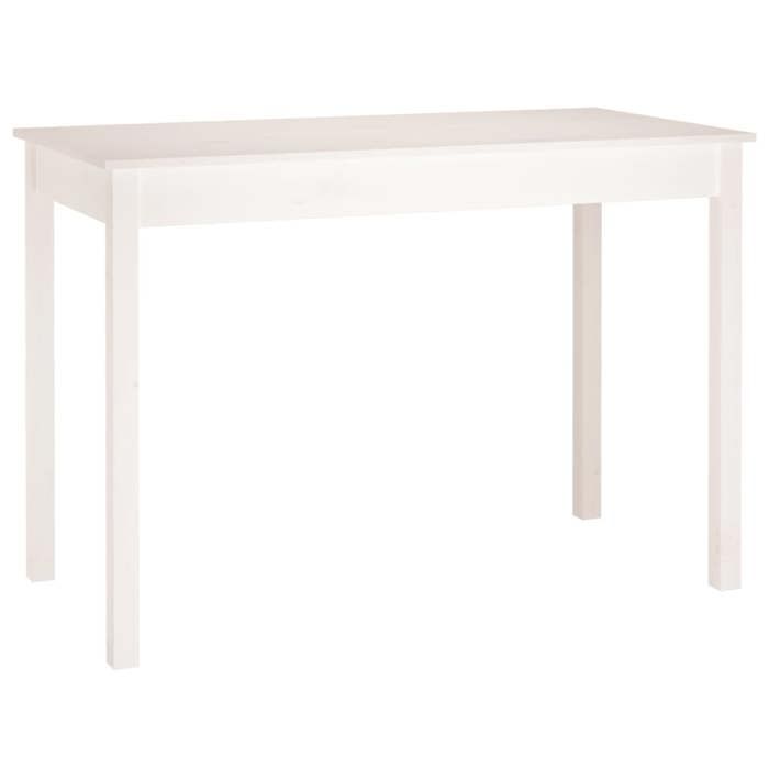 （Blanc）Table à manger 4 places - bois aspect - Blanc 110x55x75 cm Bois massif de pin SOLDES17165