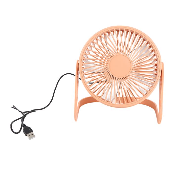 Ventilateur de bureau - SHIPENOPHY - Mini ventilateur USB - Rotation 360° - 5 lames - Orange - Shipenophy