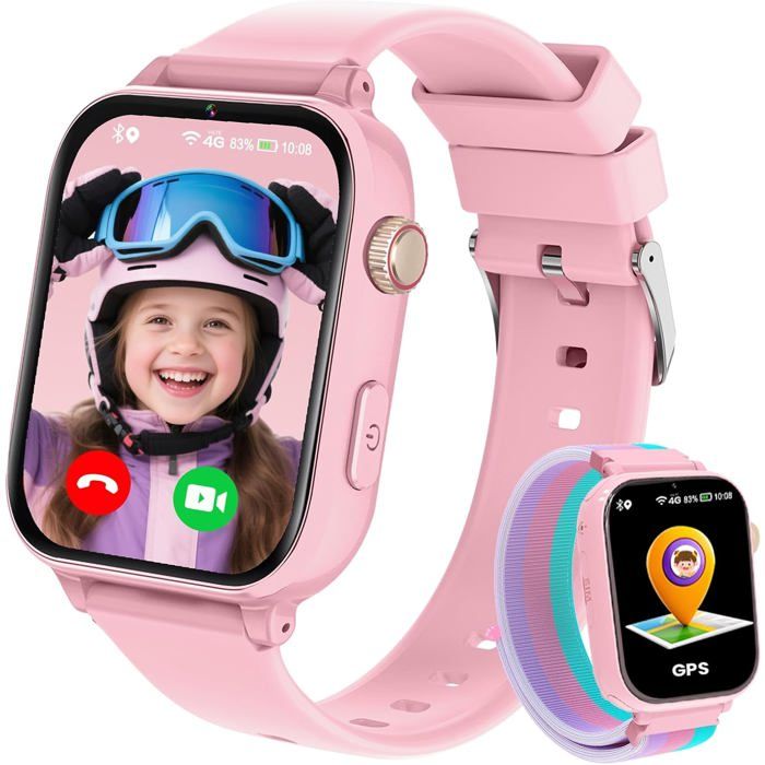 Montre Connectée Enfant 4G Gps Smartwatch Téléphone Pour Fille Garçon Avec Sos Chat Appel Vidéo Wifi Mode Classe - vue 3