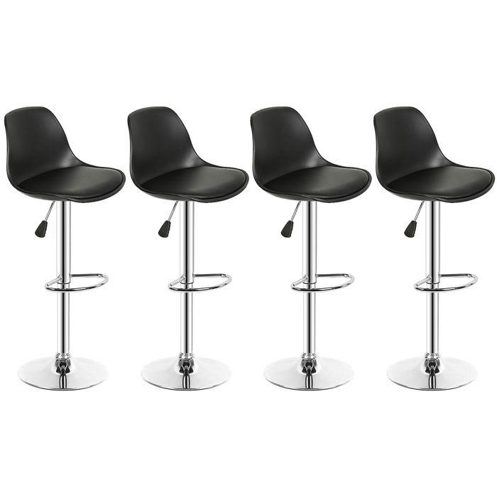 MIPAN.Lot de 4 Tabouret de Bar - Chaise de Bar Noir - Chaise de Cuisine Hauteur (83-103cm) - Tabouret de Bistrot