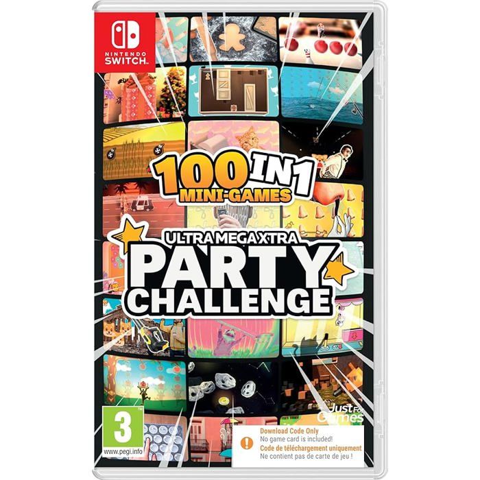 100 in 1 Mini Games – Ultra Mega Xtra Party Challenge – Nintendo Switch Code de téléchargement – Jeu Familial
