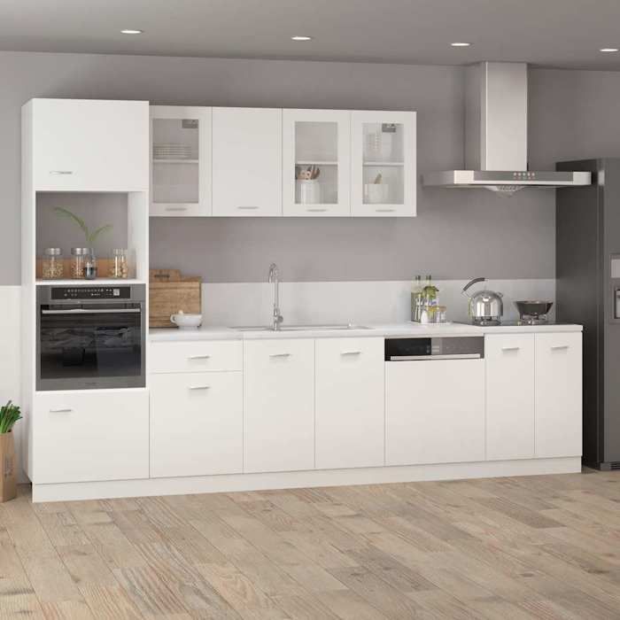 Black Week Armoire rangement - CLARENCE - Meuble bas Lyon Blanc 60x46x815 cm Bois dingénierie AA27