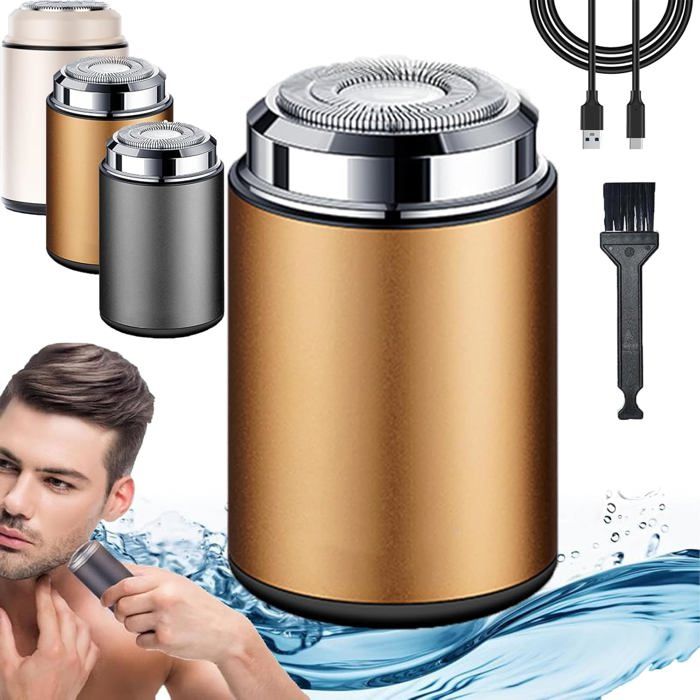 Mini Rasoir Électrique Homme Or - 1 pièce or universel - rasoir homme poche rechargeable usb humide sec tondeuse - homme Aucunely