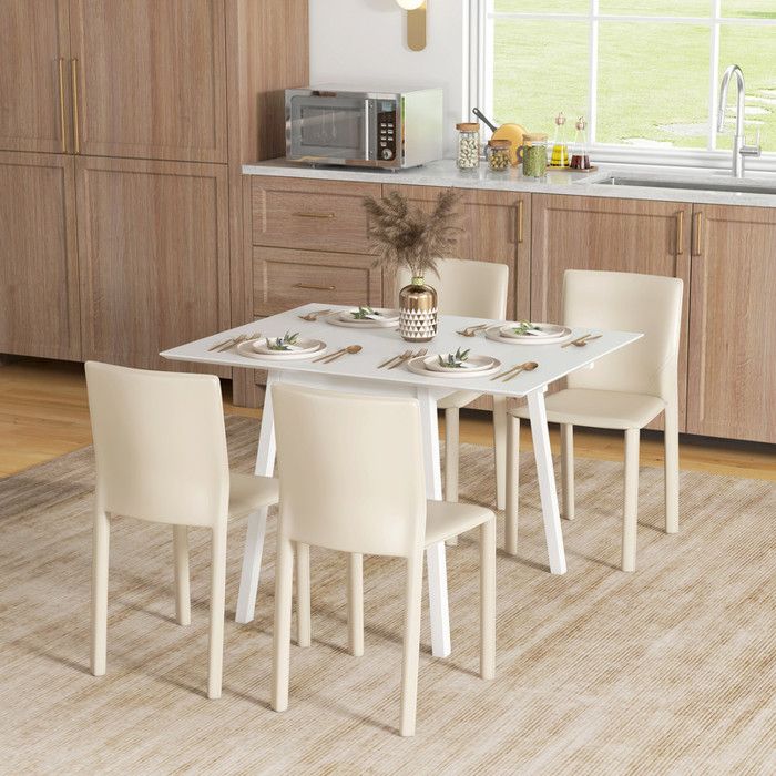 Table de salle à manger pliante table de cuisine pour 2 à 4 personnes table pliante en bois 110 x 86 x 75 cm blanche