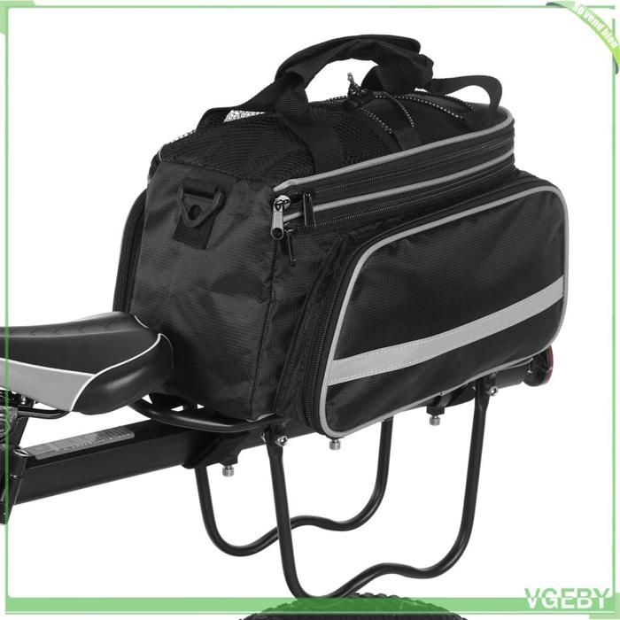 Fafeicy sac de vélo Sac de siège arrière de vélo grande capacité résistant à leau sacoche de coffre sport porte-bagages Noir