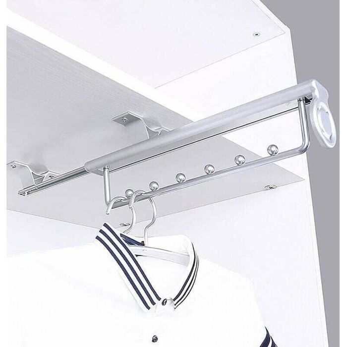 Heavy Duty Porte-vêtements extractible Porte Pantalon Cintre Coulissant penderie telescopique Rail de Suspension pou PORTE-PANTALON