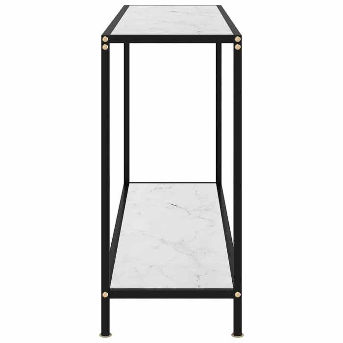 BEAU Table de couloir - Table console - Blanc - 120x35x75 cm - Verre trempé[86496]