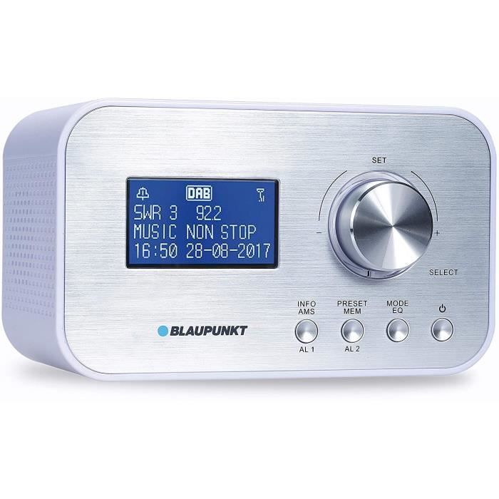 Radio Réveil Blaupunkt HR5BR - Lecteur MP3 USB/microSD, Entrée AUX, écran LCD, Télécommande Incluse