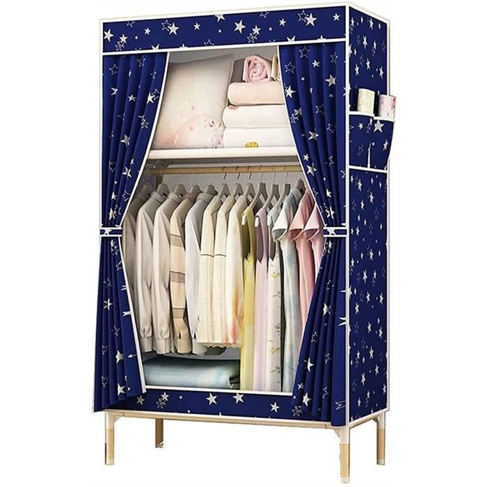 Penderie Pliante Relaxdays 170x90x45 Cm - 6 Compartiments Et Tringle à Vêtements Anthracite