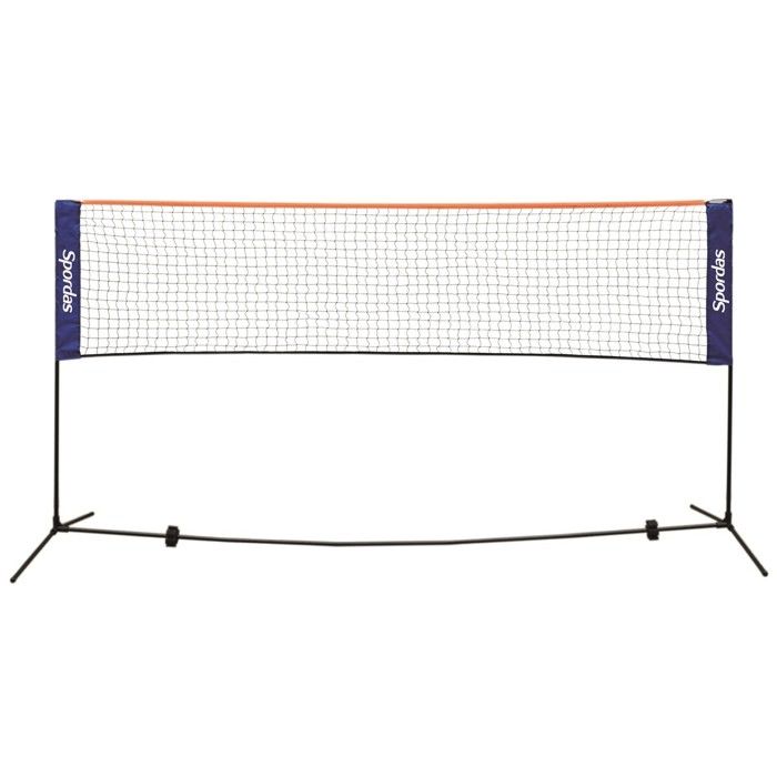 Filet De Badminton/volley Portable 5m - Hauteur 155cm - Bleu - Polyéthylène - Neuf - Fabriqué En Allemagne