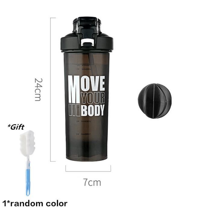 Shaker En Verre 355 Ml Sans BPA - Bouteille Mélangeuse Anti-fuite Avec Paille Et Manchon Silicone