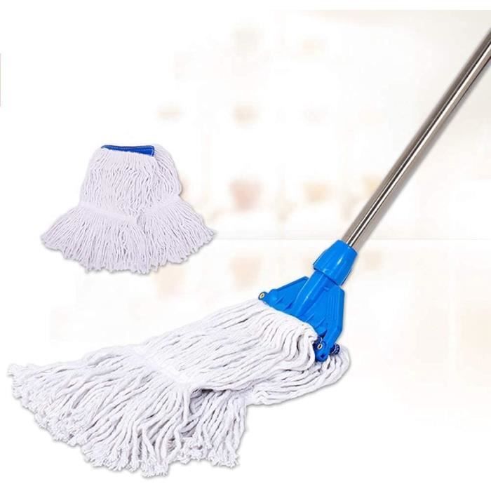 2 X Serpillière Coton Professionnelle 150g 24cm - Tête De Balai Ultra Absorbante Et Dégraissante