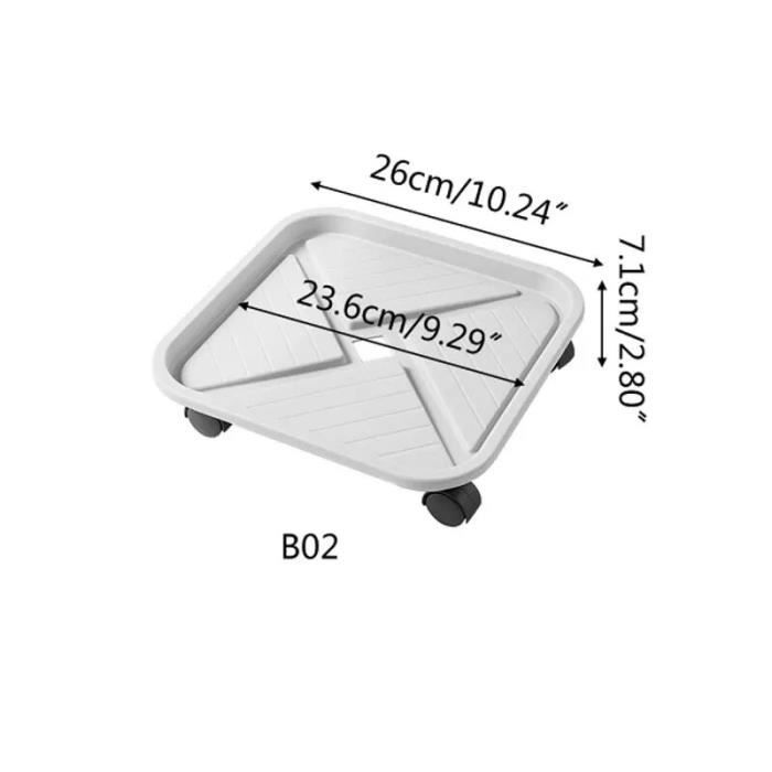 Prosperplast Mobile Saucer - Support Pot De Fleurs Carré Avec Roulettes 360° Rotatives