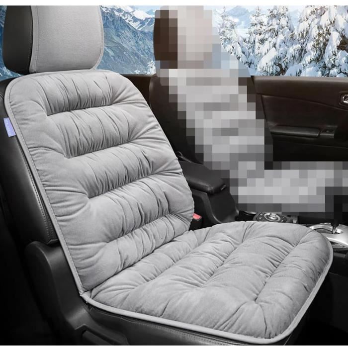 NICEWAT Lot De 2 Coussins De Siège Auto Imperméables – Cuir PU Respirant, Universel Sièges Avant, Poches + Fixations Solides, Noir