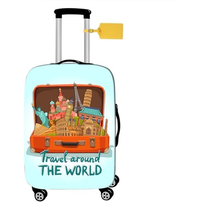 FANSU Housse Valise Elastique Imprimé à Pois Mode 3D Housse De Protection Pour Bagage, Anti-Rayures Lavable Cabine Luggage Trolley Case Cover En