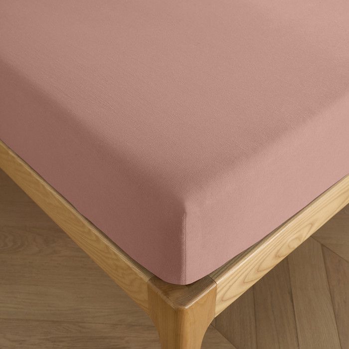Drap housse 180 x 200 cm bonnet 30 cm Prémium pour lit 2 places King Size - 180x200+30 - Prémium Vieux Rose