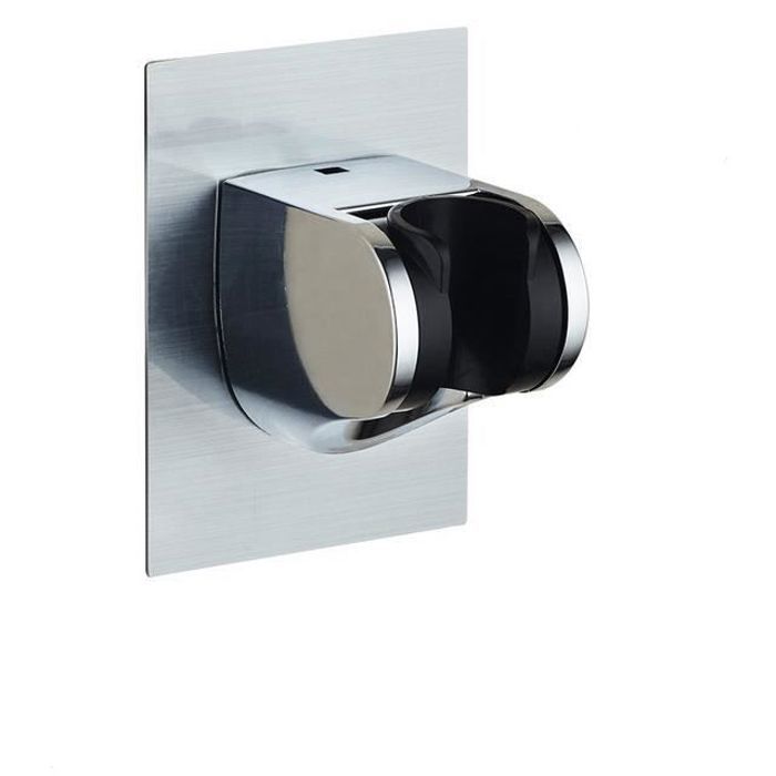 Support Pommeau Douche Sans Perçage GREEFEI - Fixation Sur Barre De Douche Ø18-25mm, Réglable 360°, ABS Chromé