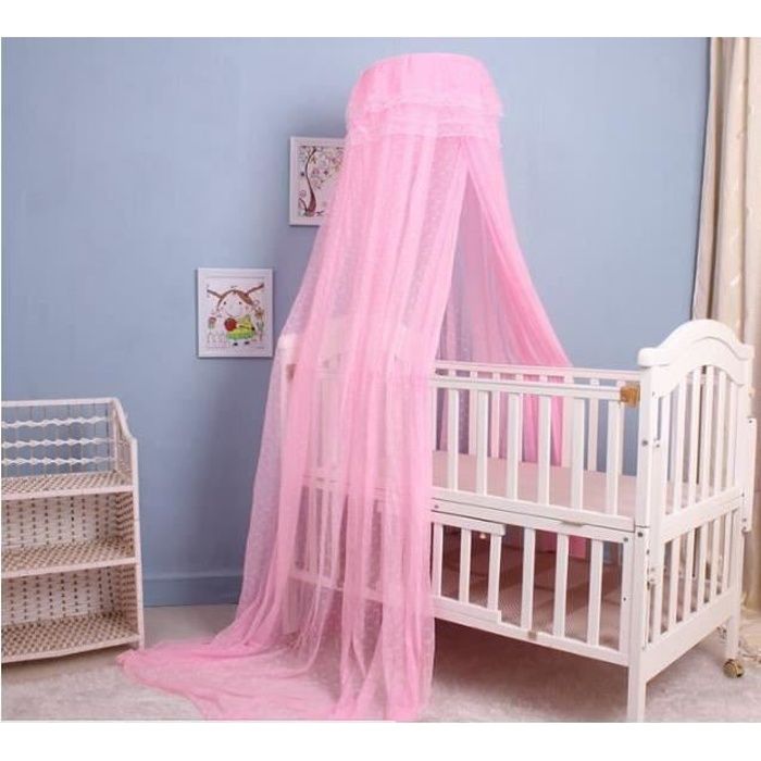 Ciel De Lit Bebe Avec Support Moustiquaire Ronde Lit Bebe Baldaquin Decoratif Rose Cdiscount Puericulture Eveil Bebe