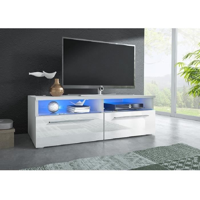 Meuble Tv Bas Design Lumiere Led Saint Tropez Achat Vente