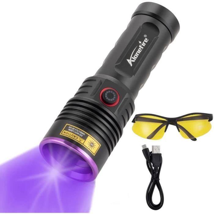 Lampe De Poche UV 365nm 3W Rechargeable USB Certifiée CE RoHS Detecteur Urine Animaux Scorpions Item 13721984