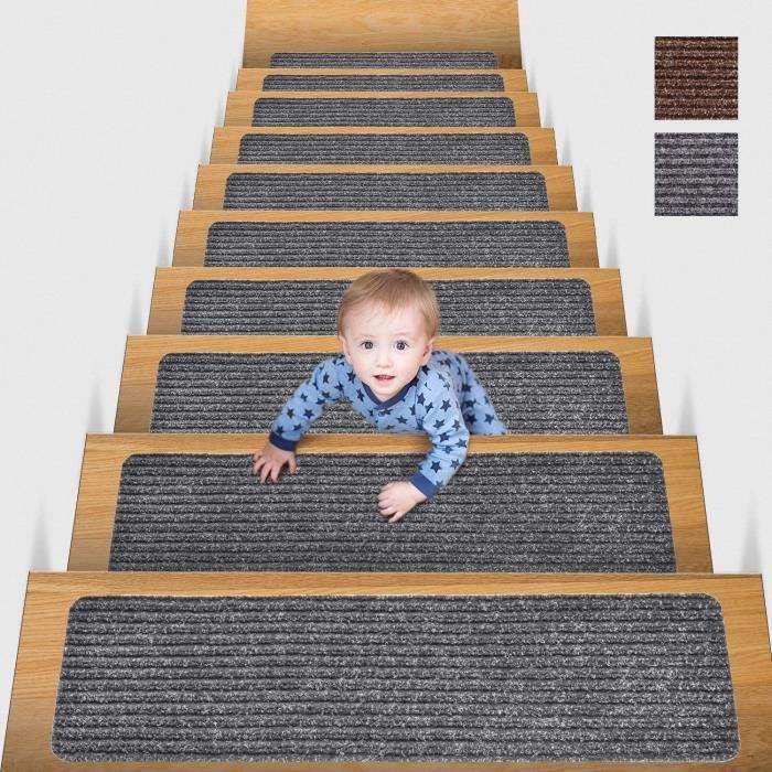 14 plaquettes DAKKAR Carbone Gris Noir Stair CASE grand escalier Pads Gris escaliers tapis