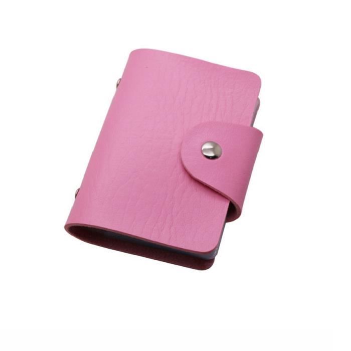 Porte-cartes De Crédit Et Fidélité En Cuir PU Rose Fushia - Portefeuille Femme HENGSHENG Neuf Avec étiquettes